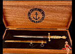 If you might have a Special Etched Dress Bayonet or two, I am now offering a beautiful Presentation Box so that you can add some visual enhancement as well as personal satisfaction in your bayonet display.

All Presentation Boxes are handmade. Tops are hard to find Birds Eye Maple. Bottoms of Rare Tiger Maple (see pictures) and have a recessed interior covered in a black satin or felt to further increase the appearance of your bayonet* collectible.